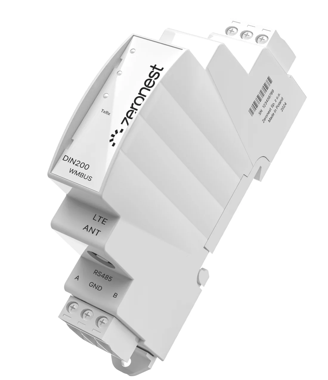 Zeronest EMS LTE D200, złącza RS485 i zasilania 12 VDC